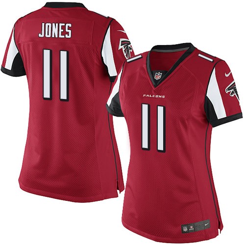 Women's Elite Julio Jones Nike Jersey Red Home - #11 NFL Atlanta Falcons